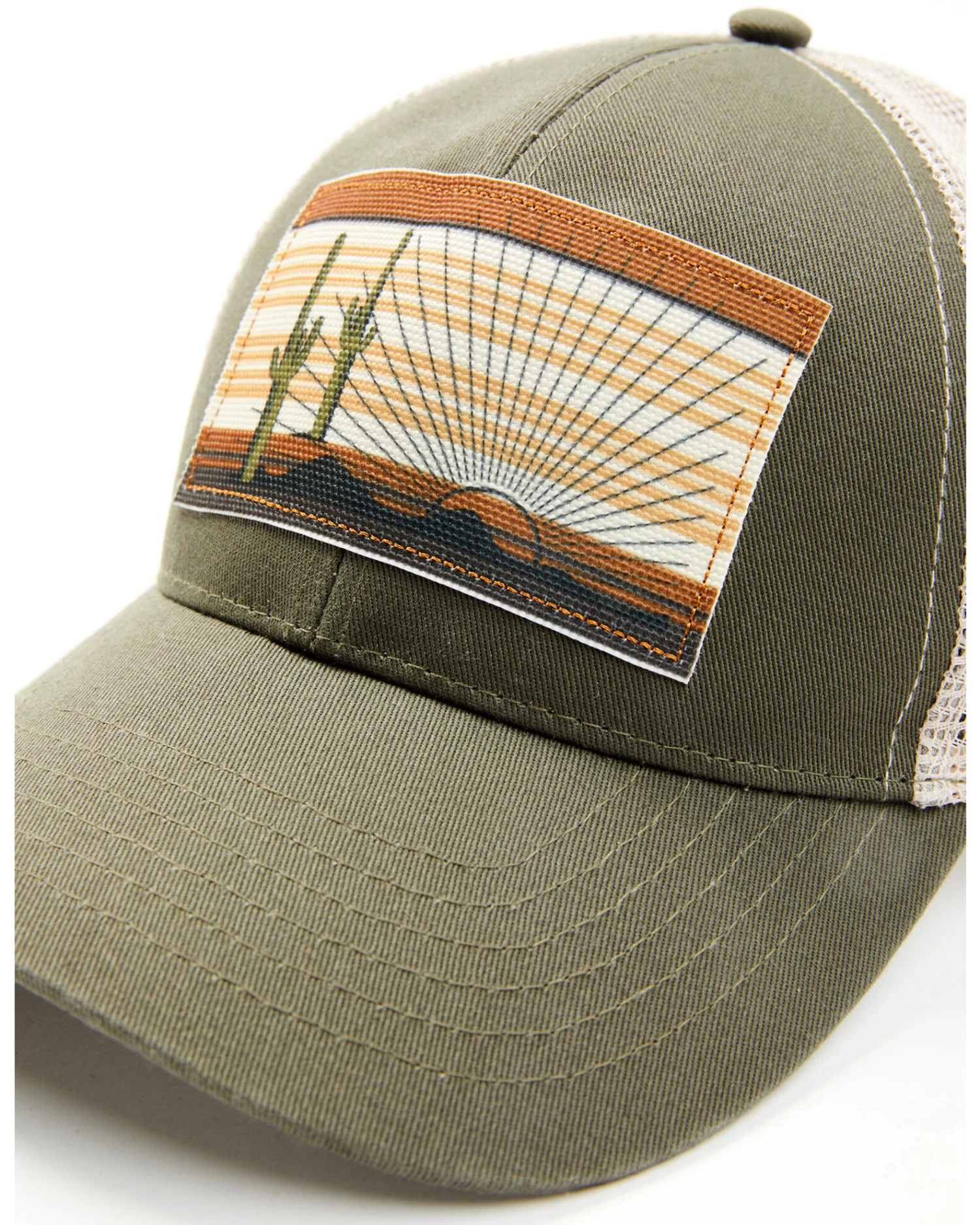 Cleo + Wolf Women's Stay Wild Cactus Sunset Patch Olive Ball Cap 2 Cleo + Wolf Women's Stay Wild Cactus Sunset Patch Olive Ball Cap - Image 2