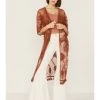 Shyanne Women's Rust Lace Tassel Kimono