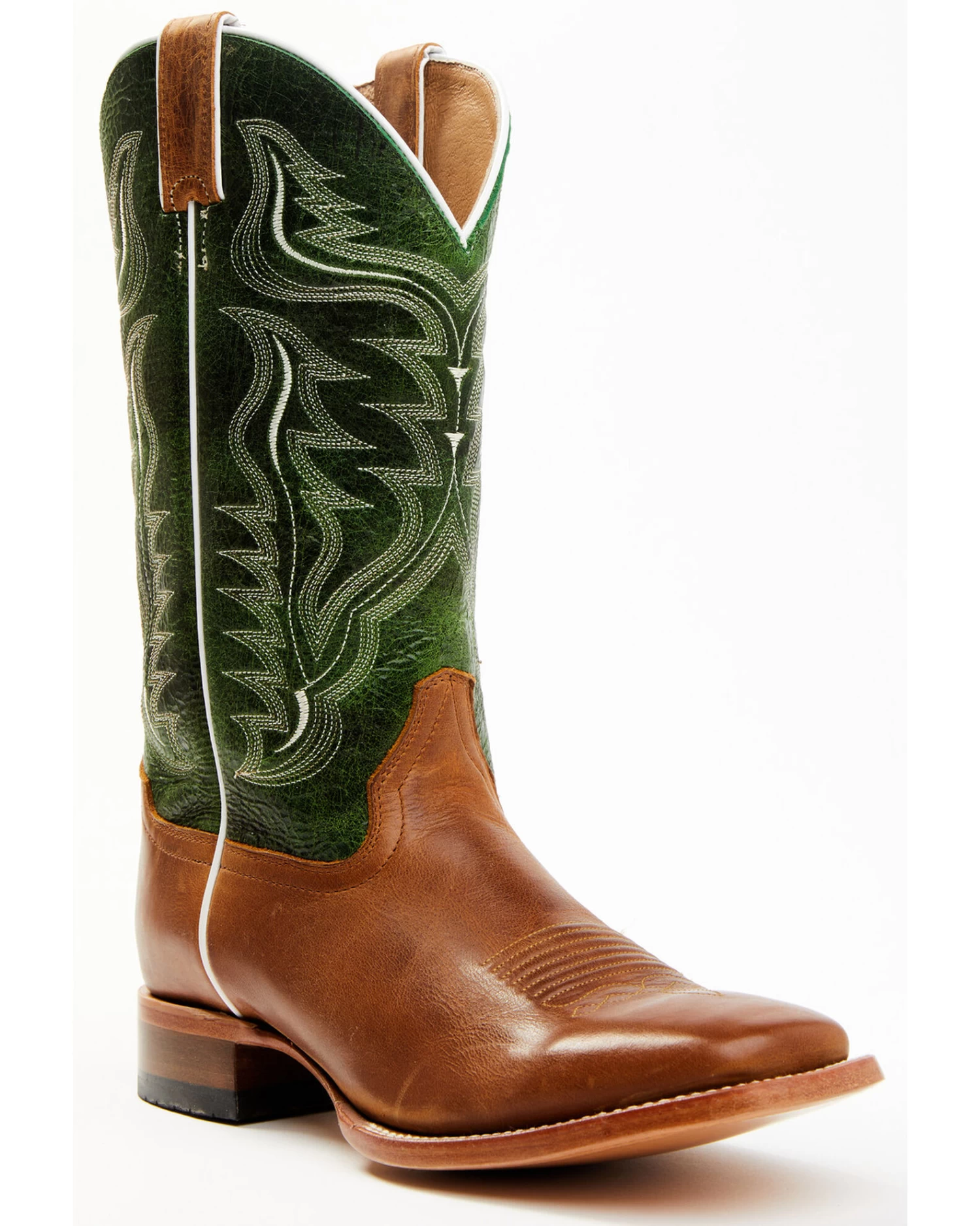 Cody James Men's Peridot Green Leather Western Boots - Broad Square Toe 1 Cody James Men's Peridot Green Leather Western Boots - Broad Square Toe