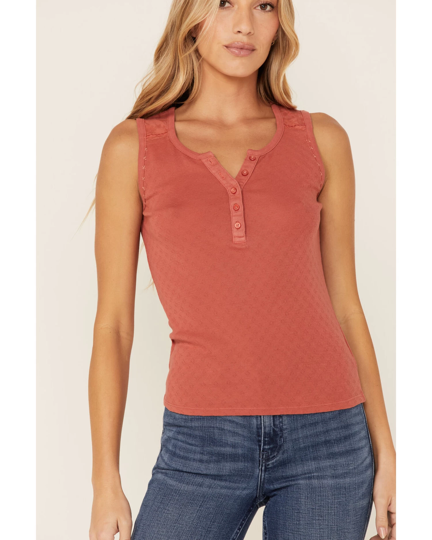 Idyllwind Women's Hillside Road Henley Tank 2 Idyllwind Women's Hillside Road Henley Tank - Image 2