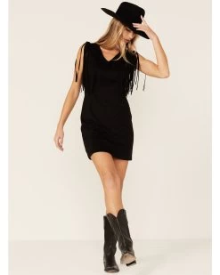 Idyllwind Women's Lady Bird Faux Suede Fringe Muscle Sleeve Dress -Western Chic Shop 2000359130 001 P4