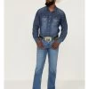 Cody James Men's Buffalo Stackable Medium Wash Stretch Straight Denim Jeans
