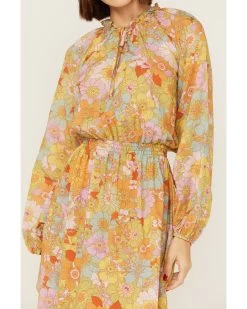 Show Me Your Mumu Women's Cait Midi Groovy Blooms Midi Dress -Western Chic Shop 2000360777 900 P3