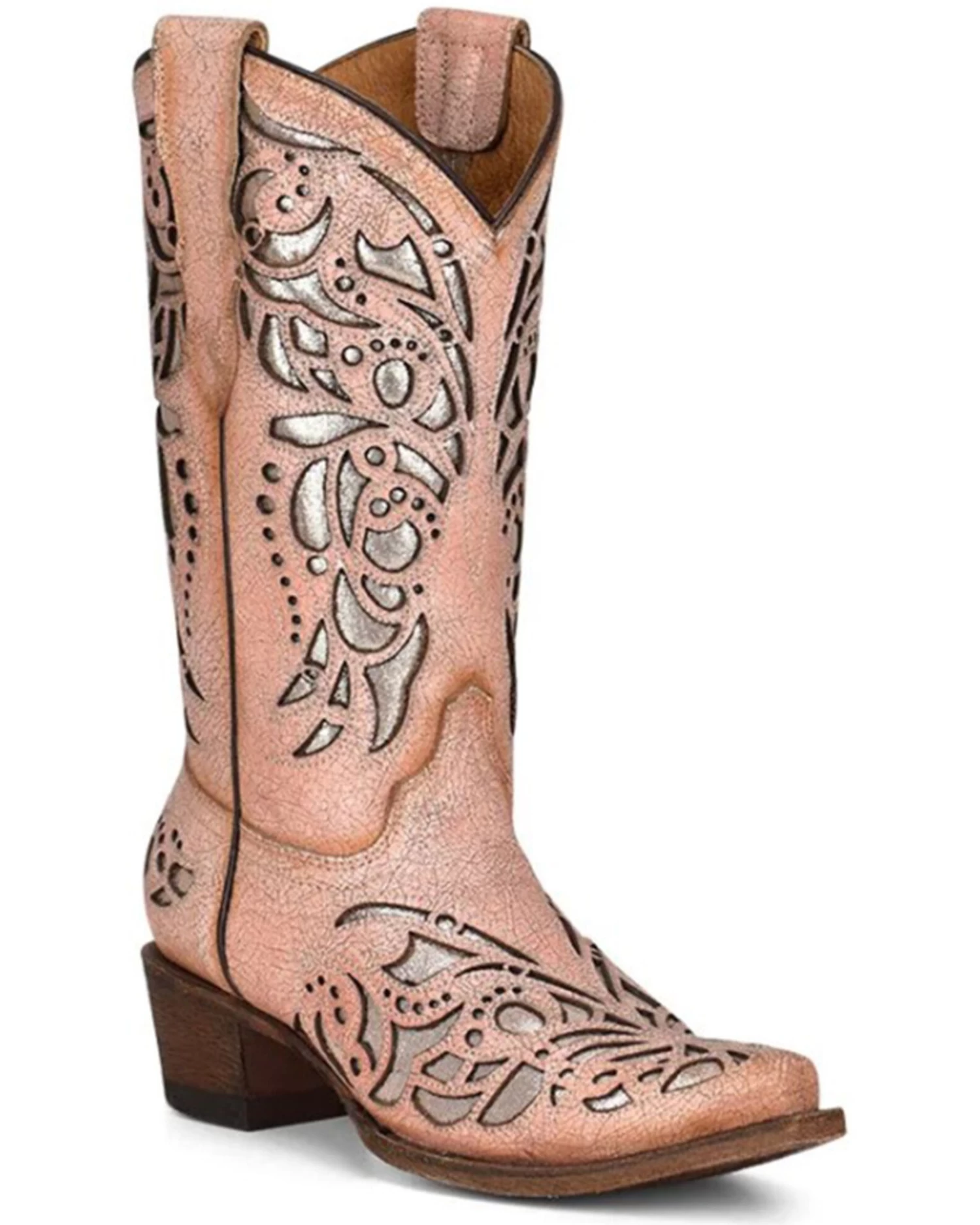 Corral Girls' Inlay & Embroidery Western Boots - Snip Toe 1 Corral Girls' Inlay & Embroidery Western Boots - Snip Toe