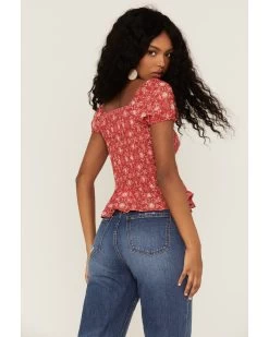 Cowgirl Hardware Women's Bandana Print Smocked Peasant Top -Western Chic Shop 2000362171 600 P4