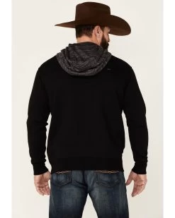 Hooey Men's Lock-Up Logo Graphic Hooded Sweatshirt - Black & Gray  -Western Chic Shop 2000363529 001 P4