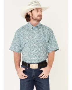 Cinch Men's Floral Print Short Sleeve Button-Down Western Shirt 