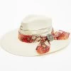 Charlie 1 Horse Women's Chisos Floral Paisley Print Western Straw Hat