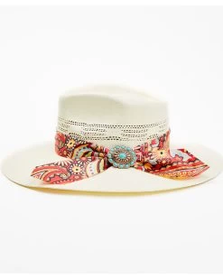 Charlie 1 Horse Women's Chisos Floral Paisley Print Western Straw Hat -Western Chic Shop 2000363950 101 P3