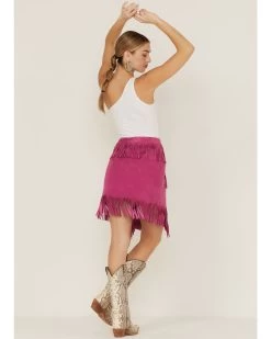 Double D Ranch Women's Chaperros Fringe Suede Skirt -Western Chic Shop 2000364069 650 P3