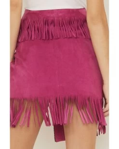 Double D Ranch Women's Chaperros Fringe Suede Skirt -Western Chic Shop 2000364069 650 P4