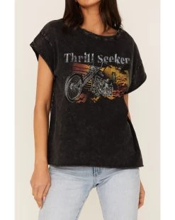 Cleo + Wolf Women's Thrill Seeker Moto Graphic Relaxed Tee -Western Chic Shop 2000364842 001 P3
