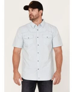 Moonshine Spirit Men's Side Stage Solid Short Sleeve Snap Western Shirt 