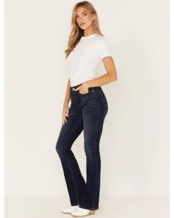Cleo + Wolf Women's Dark Wash Stretch High Rise Modern Bootcut Jeans