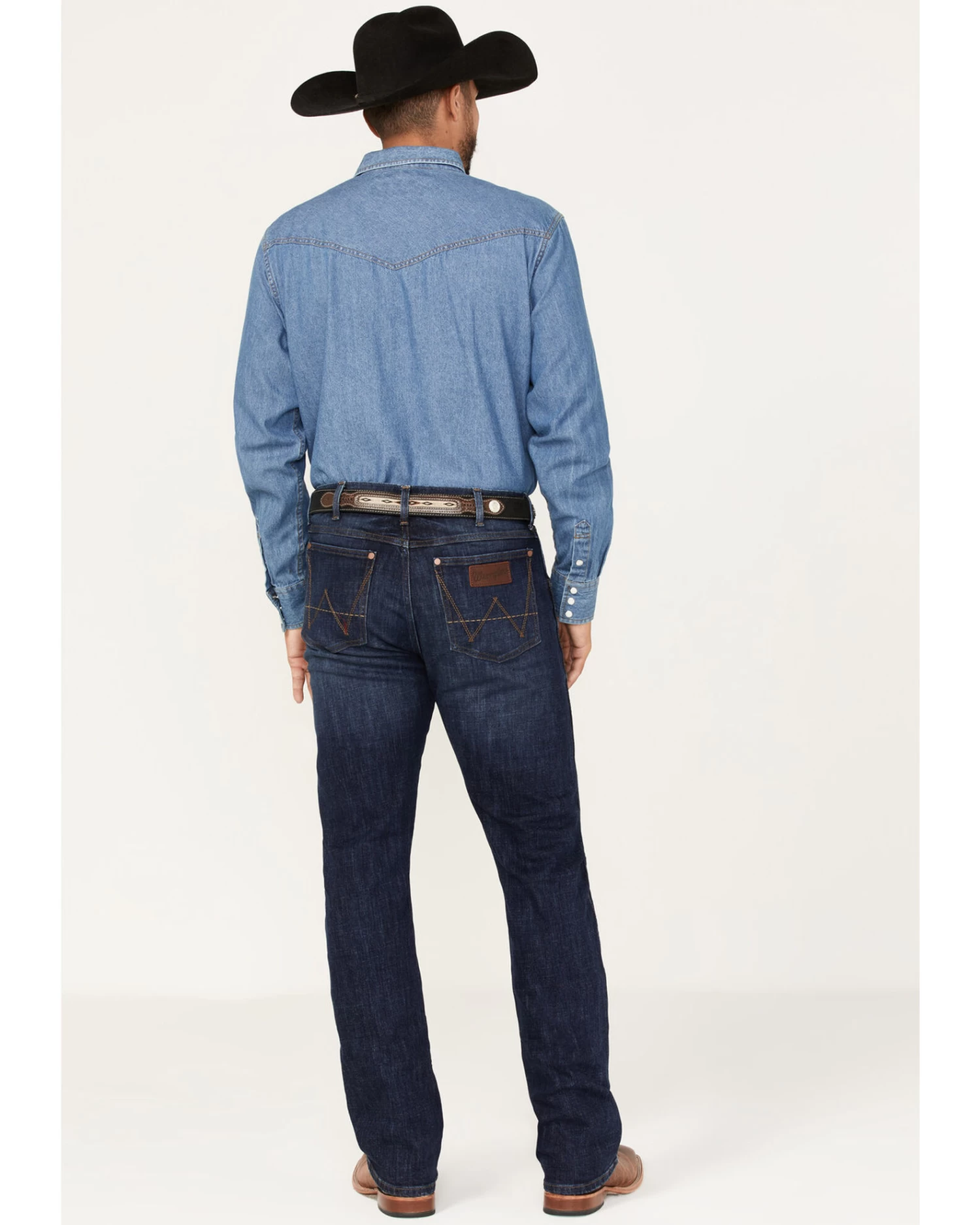 Wrangler Retro Men's Merriam Dark Wash Stretch Slim Bootcut Jeans 4 Wrangler Retro Men's Merriam Dark Wash Stretch Slim Bootcut Jeans - Image 4