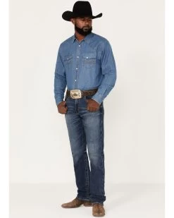 Rock 47 By Wrangler Cornflower Medium Dark Wash Stretch Slim Straight JeansÂ