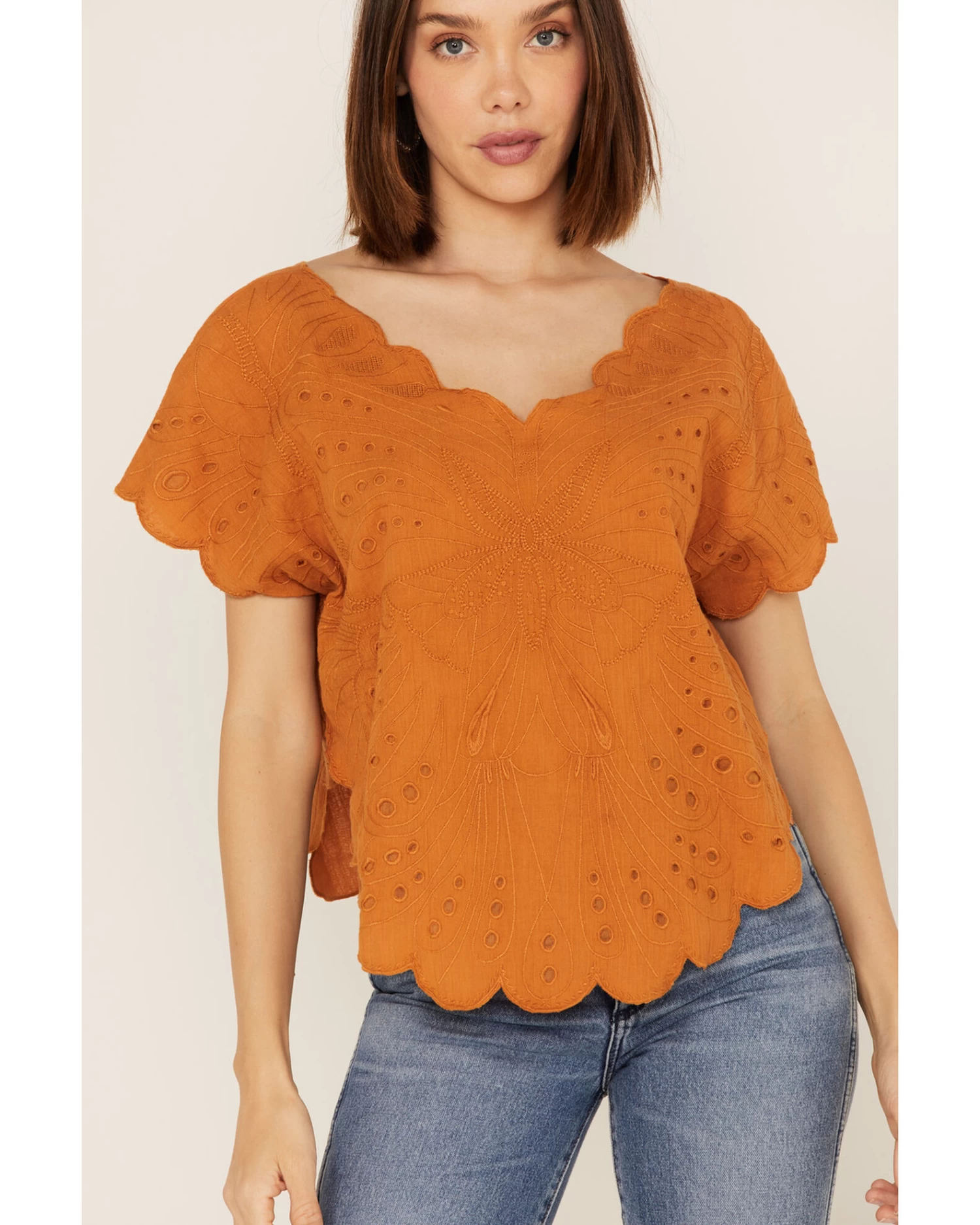 Talisman Women's Flutterby Blutterfly Lace Short Sleeve Top 3 Talisman Women's Flutterby Blutterfly Lace Short Sleeve Top - Image 3