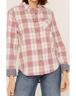 Flag & Anthem Women's Plaid Print Chest Pocket Long Sleeve Shirt 6 Flag & Anthem Women's Plaid Print Chest Pocket Long Sleeve Shirt -Western Chic Shop 2000365373 650 P3