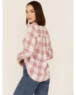 Flag & Anthem Women's Plaid Print Chest Pocket Long Sleeve Shirt 7 Flag & Anthem Women's Plaid Print Chest Pocket Long Sleeve Shirt -Western Chic Shop 2000365373 650 P4