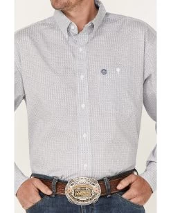 George Strait By Wrangler Men's Long Sleeve Button Down One Pocket Print Western Shirt -Western Chic Shop 2000365949 600 P3