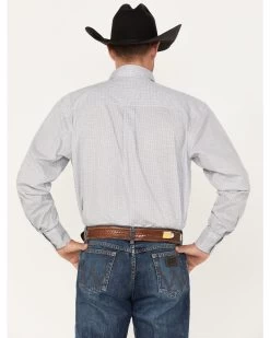 George Strait By Wrangler Men's Long Sleeve Button Down One Pocket Print Western Shirt -Western Chic Shop 2000365949 600 P4