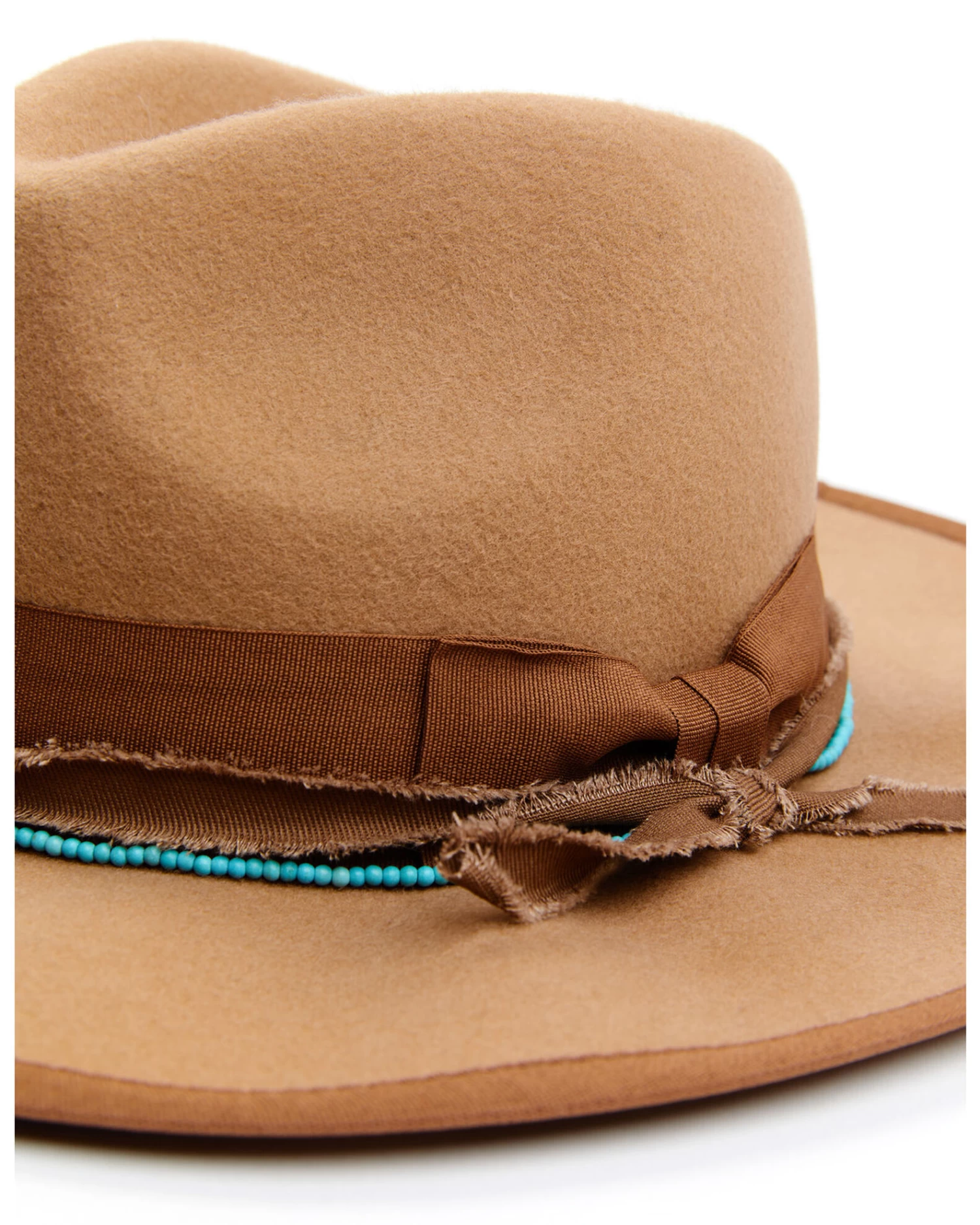 Shyanne Women's Rancher Tonal Ribbons & Turquoise Bead Fedora Hat 2 Shyanne Women's Rancher Tonal Ribbons & Turquoise Bead Fedora Hat - Image 2