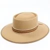 Shyanne Women's Wool Felt Braided Faux Leather Ribbon Western Hat