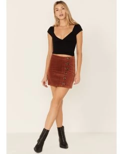 Wishlist Women's Side Button Corduroy MiniĀ Skirt