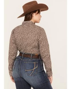 Roper Women's Floral Print Long Sleeve Pearl Snap Western Shirt - Plus -Western Chic Shop 2000366861 200 P4