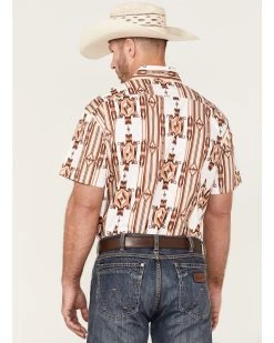 Rock & Roll Denim Men's Vertical Southwestern Stripe Short Sleeve Button Down Western Shirt  -Western Chic Shop 2000367865 101 P4