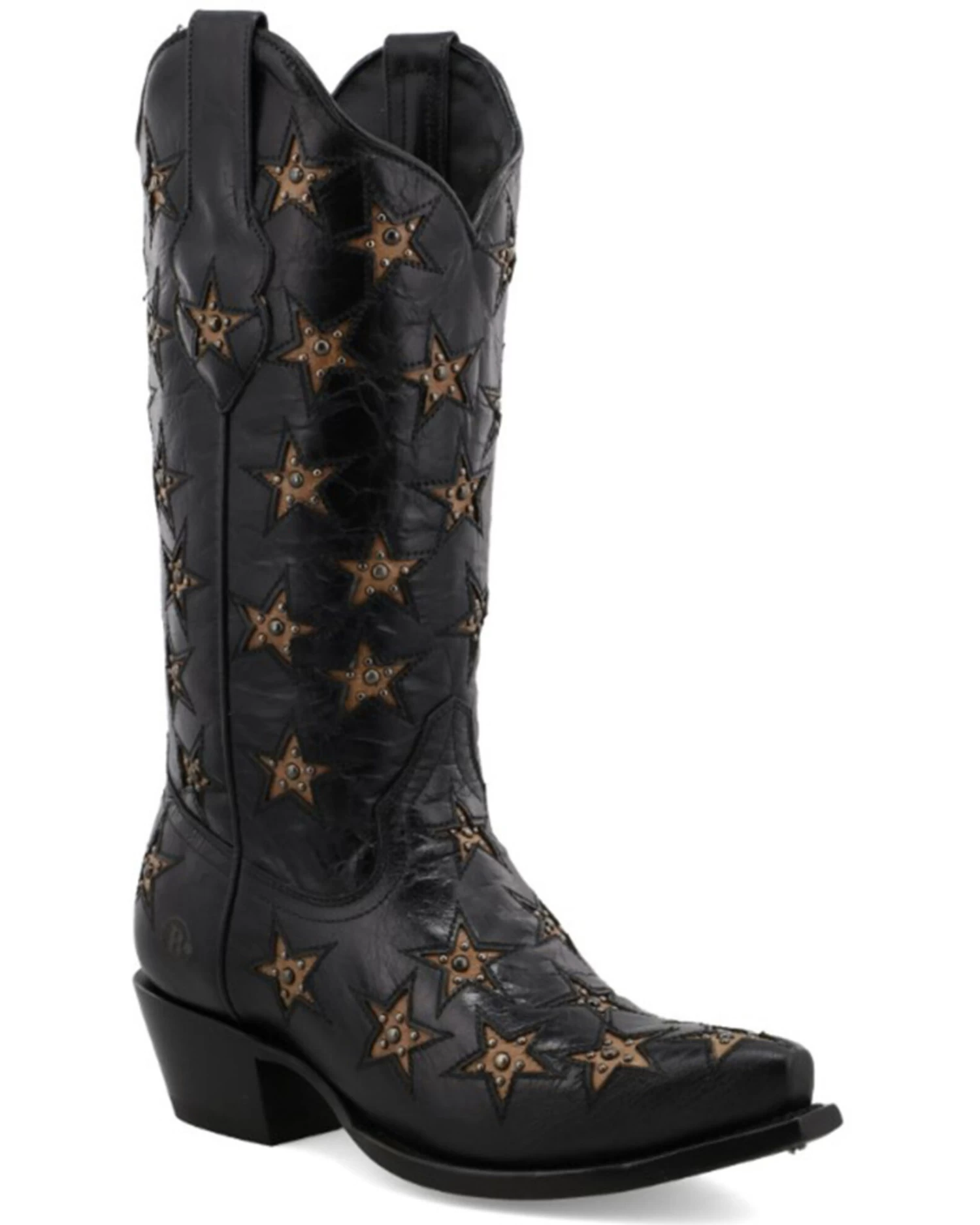 Black Star Women's Marfa Star Inlay Studded Leather Western Boot - Snip Toe 1 Black Star Women's Marfa Star Inlay Studded Leather Western Boot - Snip Toe