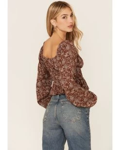 Wild Moss Long Sleeve Tie Front Ranched Floral Top 6 Wild Moss Long Sleeve Tie Front Ranched Floral Top -Western Chic Shop 2000368439 280 P3
