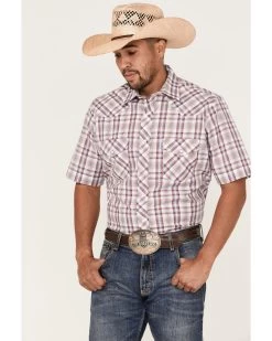 Roper Men's Classic Plaid Short Sleeve Pearl Snap Western Shirt