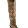 Botas Caborca For Liberty Black Women's Garden Embroidered Floral Western Tall Boots - Snip Toe 