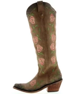 Botas Caborca For Liberty Black Women's Garden Embroidered Floral Western Tall Boots - Snip Toe  -Western Chic Shop 2000370983 280 P3