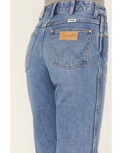 Wrangler Women's Wild West 603 Light Wash Patty High Rise Distressed Cropped Straight Jeans -Western Chic Shop 2000371280 400 P4