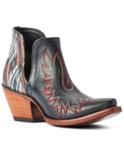 Ariat Women's Dixon Chimayo Cash Roja New Mexico Print Western Booties - Snip Toe 
