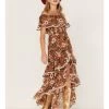 Shyanne Women's Floral Print Off-Shoulder Ruffle Maxi Dress