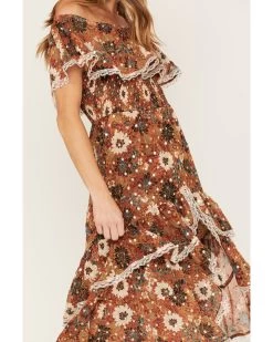 Shyanne Women's Floral Print Off-Shoulder Ruffle Maxi Dress -Western Chic Shop 2000372967 203 P3