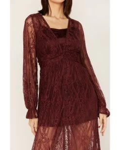 Shyanne Women's Floral Lace Duster Dress -Western Chic Shop 2000373015 646 P3