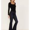 Idyllwind Women's Hillsboro Dark Wash High Rise Seamed Outlaw Flare Jeans