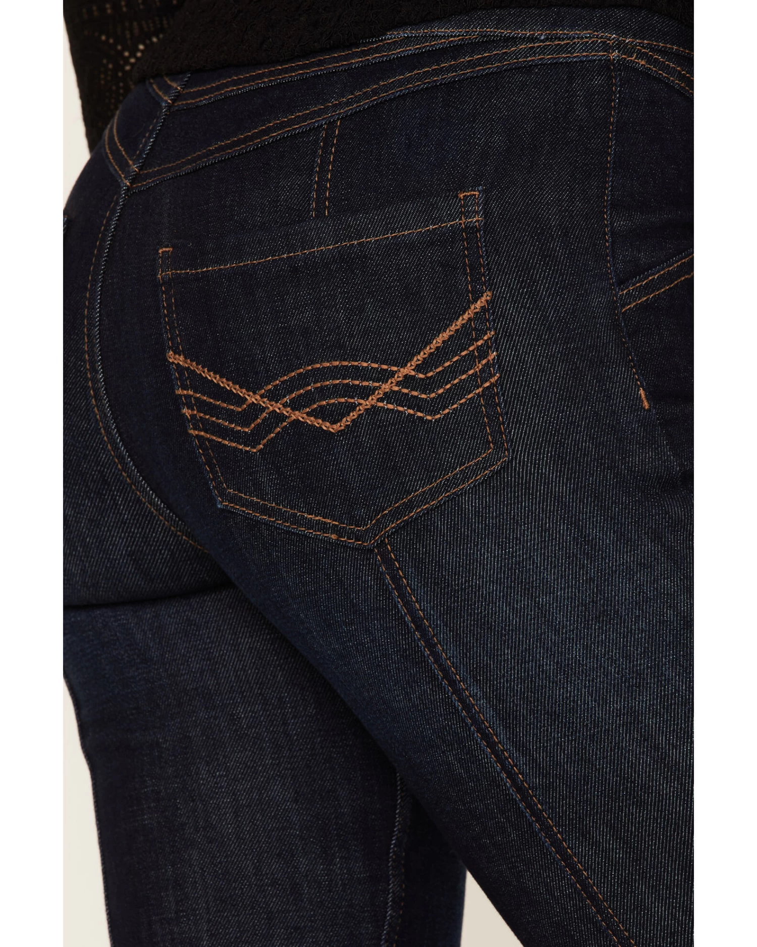 Idyllwind Women's Hillsboro Dark Wash High Rise Seamed Outlaw Flare Jeans 4 Idyllwind Women's Hillsboro Dark Wash High Rise Seamed Outlaw Flare Jeans - Image 4