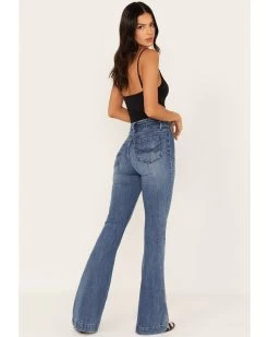 Idyllwind Women's Edge Hill Medium Wash High Rise Outlaw Flare Jeans 7 Idyllwind Women's Edge Hill Medium Wash High Rise Outlaw Flare Jeans -Western Chic Shop 2000373411 414 P4