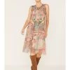 Johnny Was Women's Elisha Floral Print Mesh Slip Dress
