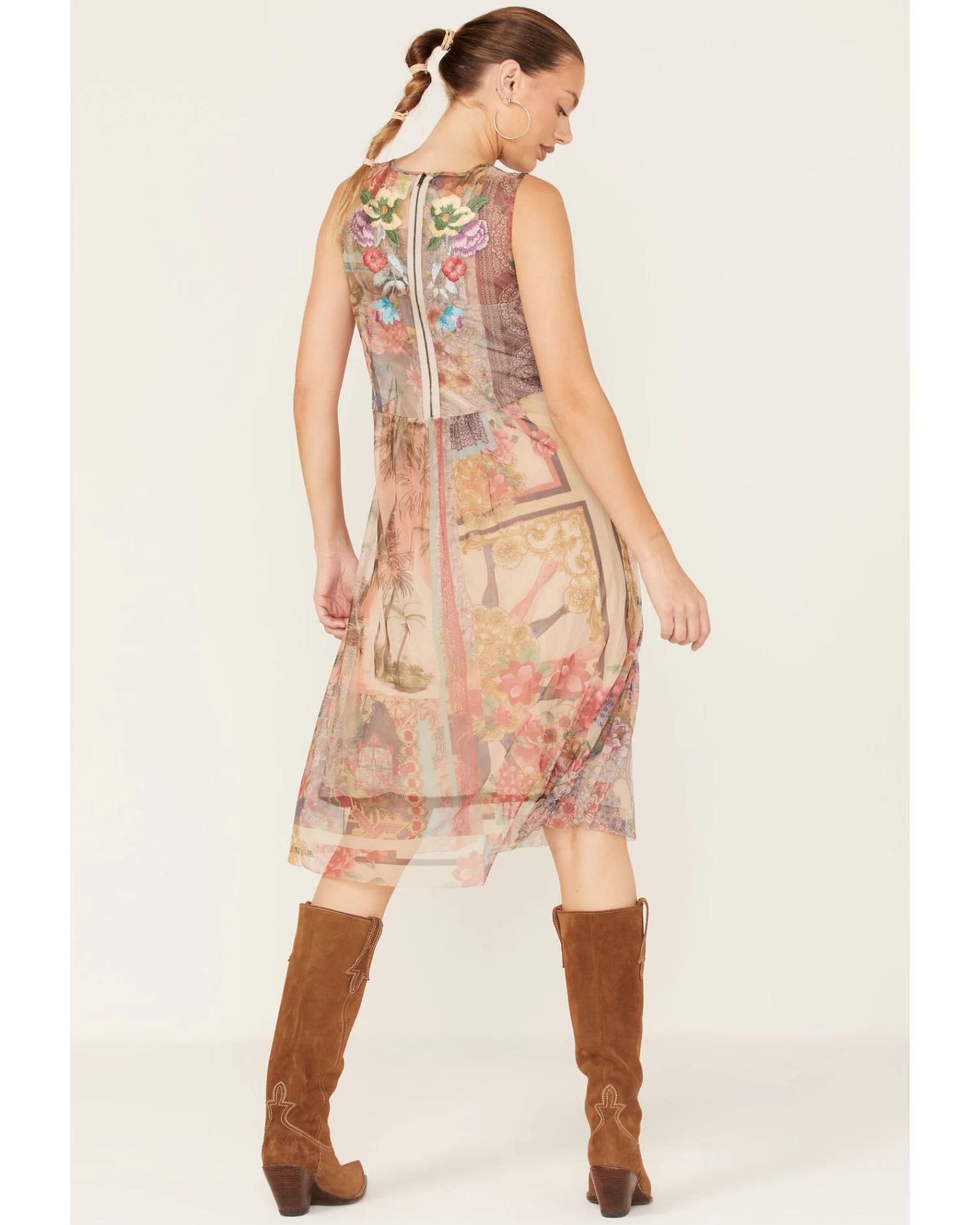 Johnny Was Women's Elisha Floral Print Mesh Slip Dress 3 Johnny Was Women's Elisha Floral Print Mesh Slip Dress - Image 3