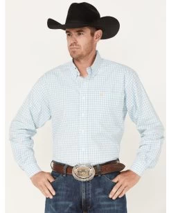 Cinch Men's Small Plaid Print Long Sleeve Button Down Western Shirt 