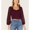 Idyllwind Women's Date Night Floral Lace Crop Top
