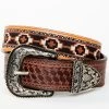 Cody James Men's Basketweave Billet With Southwestern Strap 3PC Buckle Belt