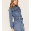 Idyllwind Women's Medium Wash Belted Western Denim Dress