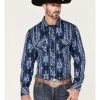 Rock & Roll Denim Men's Southwestern Stretch Long Sleeve Snap Shirt